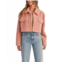 MABLE womens sheared crop jacket in dusty rose