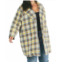 DAVI & DANI oversized plaid coat in yellow plaid
