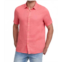 Raffi bryce short sleeve linen shirt in coral