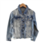 Tiana Designs womens cropped denim jacket with glass beads in dark