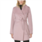 T Tahari Tahari womens wool wrap coat with tie belt vintage pink powder