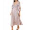 HUNTER BELL vera midi dress in embellished croquet stripe