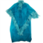 Palomo feather trim silk robe - blue/green