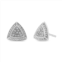 Haus of Brilliance .925 sterling silver diamond-accented trillion shaped 4-stone halo-style stud earrings