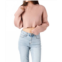 MABLE ribbed crop sweater in dusty rose