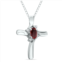 SSELECTS garnet cross diamond pendant 10k