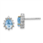 Diamond2Deal sterling silver with 14k accent rhodium-plated sky blue topaz and diamond stud earrings