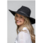 URBANISTA soleil wide brim woven panama hat in black