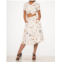 Orchid Bloom beauty salon top and swing skirt in white