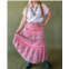 TASHA POLIZZI linen stripe skirt in pink
