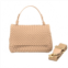 BC Handbags womens berlin woven handbag in beige