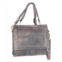 Nino Bossi aviator leather satchel w/ strap in grey