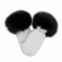 Mitchie womens nylon mittens with fur trim in white