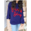 Timing go team crewneck sweatshirt in navy/ red