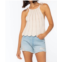 Velvet Heart crochet knit halter top in ivory