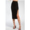 ELAN side slit skirt in black