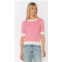 Velvet Heart short sleeve crewneck sweater in pink stripe
