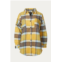 J.NNA plaid brushed shirt-jacket in mustard