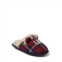 Dearfoams kids lil bear plaid scuff slipper