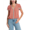 Max Studio flutter sleeve bubble hem blouse