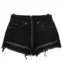 Unravel Project denim distressed hem short pants - black