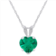Glistening Jewels 10k gold 6mm heart shape created emerald pendant necklace