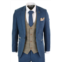 Marc Darcy deon blue tan brown 3 piece tweed suit