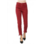 RISEN high rise fray hem skinny jeans in red