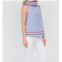 SAIL to SABLE cowl neck top in navy/white stripe