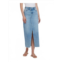 VERVET BY FLYING MONKEY front slit maxi midi denim skirt in medium blue