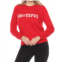 PJ Salvage grateful long sleeve lounge top in red