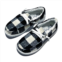 Gypsy Jazz riley slip on shoes in black & white buffalo plaid