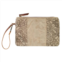 Clea Ray womens floral clutch wristlet in tan