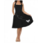 Orchid Bloom embroidered poodle skirt in black white