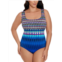 Swim Solutions womens printed waist minimizer one-piece swimsuit