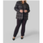 Capsule 121 buffalo plaid long sleeve jacket - plus in black grey combo