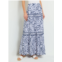 Misook embroidered floral cotton maxi skirt