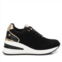 Xti womens wedge comfort sneakers in black