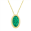 Glistening Jewels 10k gold 6x4mm oval created emerald pendant necklace
