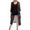 GIGI MODA ginavra knitted mesh maxi open jacket in black
