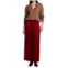 Smythe cropped pleated trousers in crimson