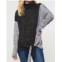 PROMESA color block knit top in charcoal/black