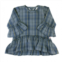 RuffleButts girls noah plaid peplum top in grey/blue