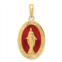 Diamond2Deal 14k gold red enameled miraculous medal pendant