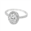 Allyanna Gifts womens oval moissanite with halo ring in sterling silver