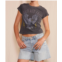 People of Leisure wild and free baby tee in vintage black