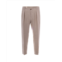 BRIGLIA beige linen trousers with center crease and pleated detailing