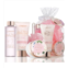 Lovery cherry blossom home spa gift set in clear travel bag