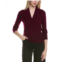 Sofiacashmere modern faux wrap wool & cashmere-blend sweater