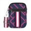 Top It Off womens carla street neoprene everyday crossbody bag in navy blue with pink diamonds